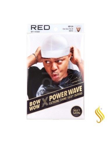 Red Kiss Power Wave Extreme Silky Durag White Capa De Cabello